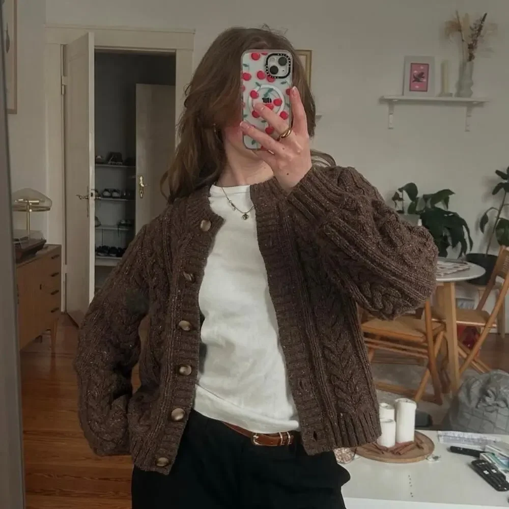 [SOLD] La Maille Sezane Andina Jumper in Heather Brown Size S✨ - Picture 4 of 15